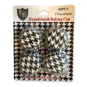 One 60 Count Mini Houndstooth Cupcake Baking Cups